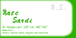 mate sardi business card